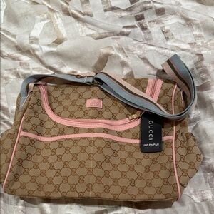 Be Inspired Brown and Pink Baby Bag